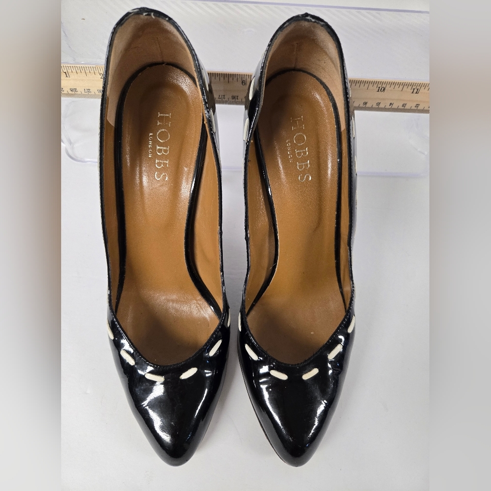 Hobbs Black Patent Leather Women's Stiletto Heels Size 8/39